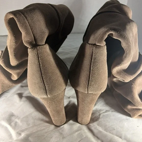 Franco Sarto Artesia Brown Suede Slouchy Knee High Block Heel Boots Womens 8M - Picture 6 of 10